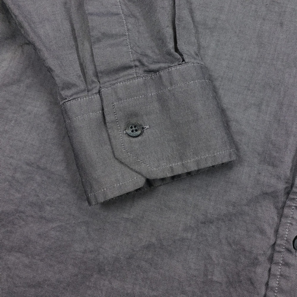 Teddy Stratford Button Up Zip Shirt Men Size 5 Long Sleeve Cotton Grey - Picture 4 of 11